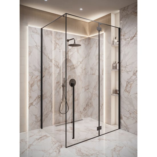 Badplaats Douchecabine vancouver 90 x 120 x 190 cm zwart met veiligheids - - Image 1