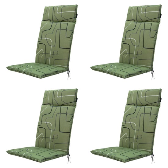 Madison tuinstoelkussen hoge rug joah sage ca. 120x50 cm set van 4 - Image 1