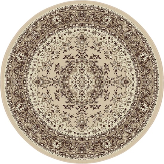 Muratap Nain klassiek medaillon rond laagpolig oosters vloerkleed vintage tapijt - - Image 1