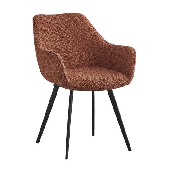 Livingfurn eetkamerstoel luca boucle leaf brown 2 stuks - Image 1