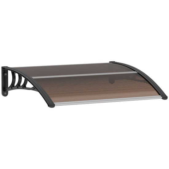 4goodz Deurluifel afdak 80x120 cm overkapping polycarbonaat bruin - Image 1