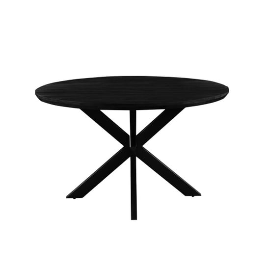 Livingfurn eetkamertafel jesper round black 130x130x76 cm mangohout - Image 1