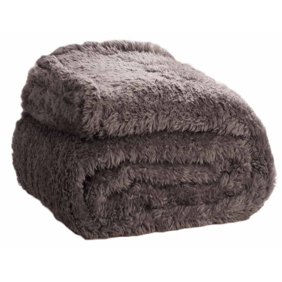 DoubleDry Teddy fleece deken ultrazacht 130x170 antraciet - Image 1