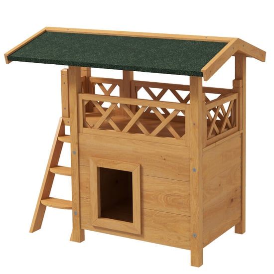 4goodz Kattenhuis 2 laags 77x50x73cm bruin - Image 1