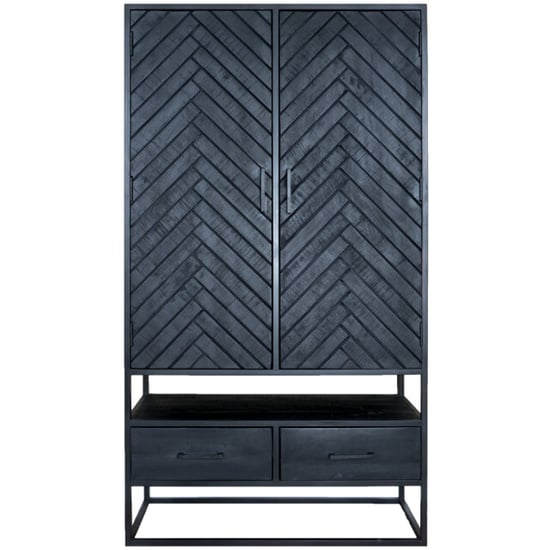 Home67 Kast radu visgraat mangohout 180 x 100 cm - Image 1