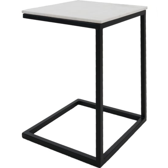 Home67 Laptoptafel mitch marmer wit/zwart - Image 1