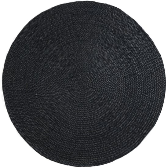 Home67 Vloerkleed jute rond antraciet ø160 cm - Image 1