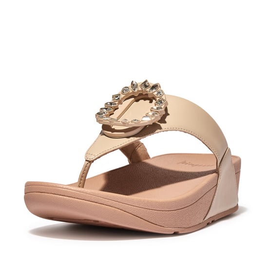 FitFlop Lulu crystal-circlet leather toe-post sandals - Image 1