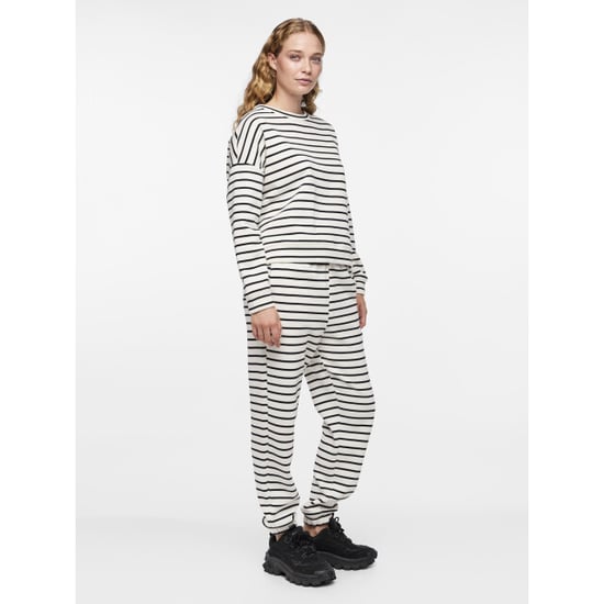 Pieces Dames huispak loungewear gestreept wit/zwart - Image 1