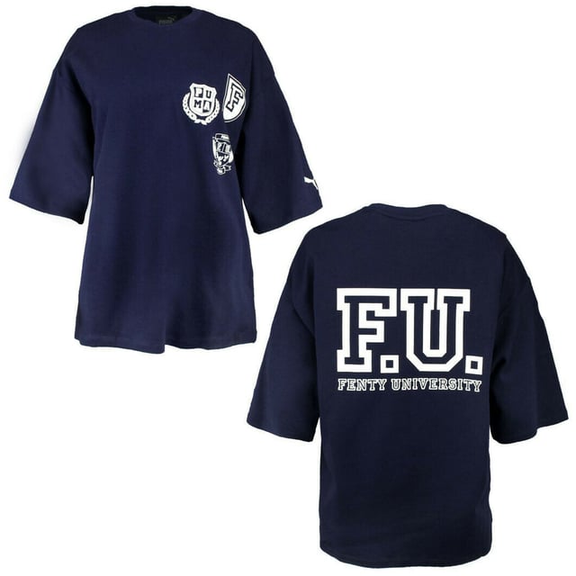 Puma x Rihanna Fenty Unisex SS Crew Neck Top T-Shirt Navy 575876 03 A67a