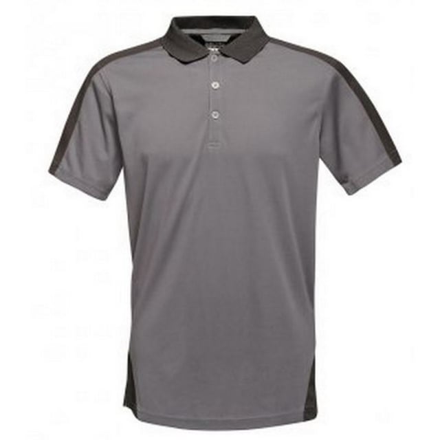 Regatta Contrast Coolweave Pique Polo Shirt (Seal Grey/Schwarz)