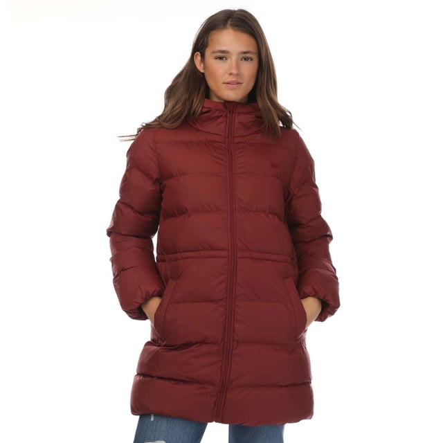 Women's Levis Hooded Midi Jacket in wine