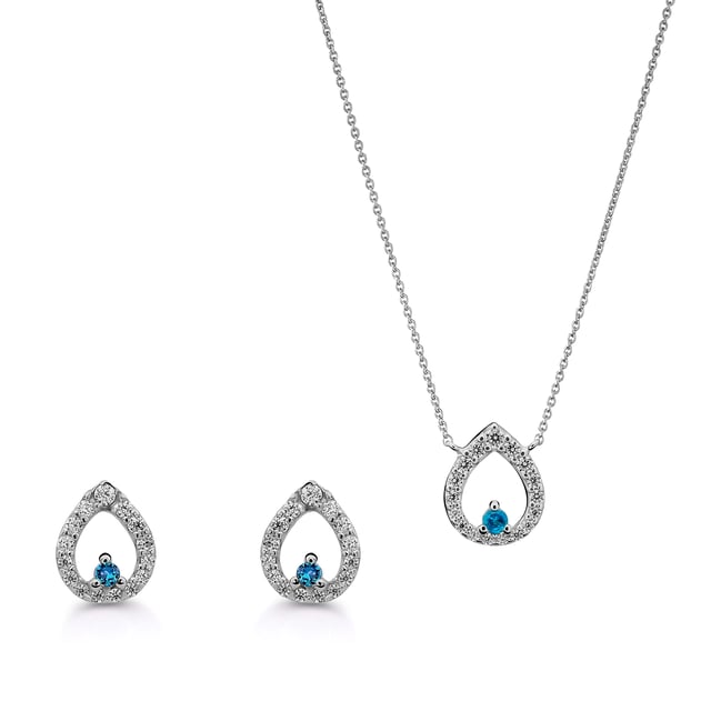 Orphelia 'Kiana' Damen-Set aus 925er Sterlingsilber: Halskette + Ohrringe â€“ Silber SET-7487