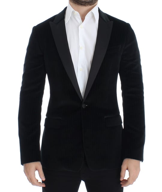 Dolce & Gabbana Blazer SICILIA noir en laine et soie pour homme