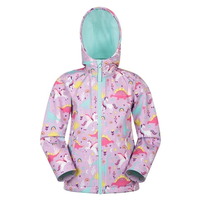 Mountain Warehouse Veste Exodus Enfant Softshell - Coupe-Vent Imperméable - Polaire Doublée - Multicolore