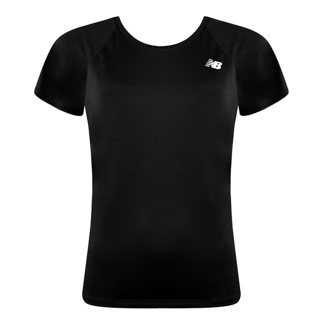 Neues Gleichgewicht Kurzarm schwarzer runder Nacken Womens Kern Run T-Shirt WT93868 Bk