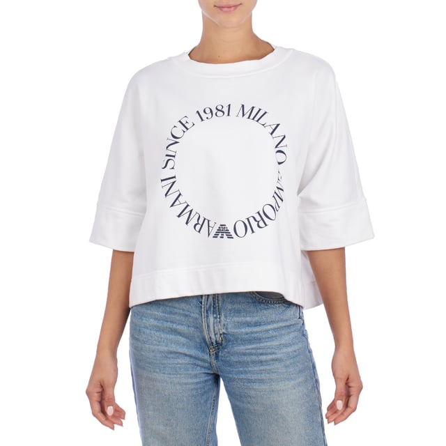 Sudadera manga corta logotipo 3L2M7I Mujer