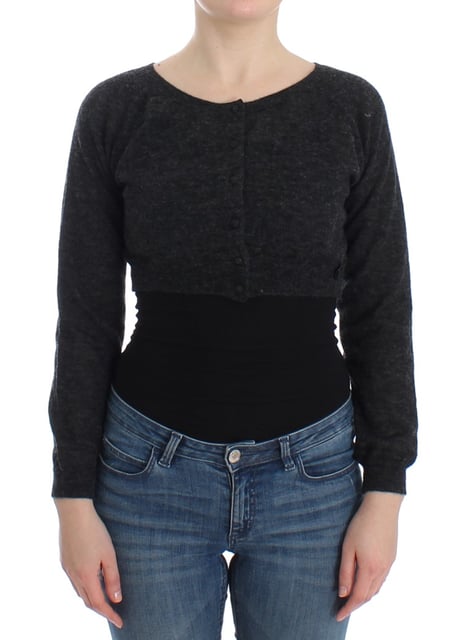 Ermanno Scervino Women's Gray Knit Wool Cardigan Sweater