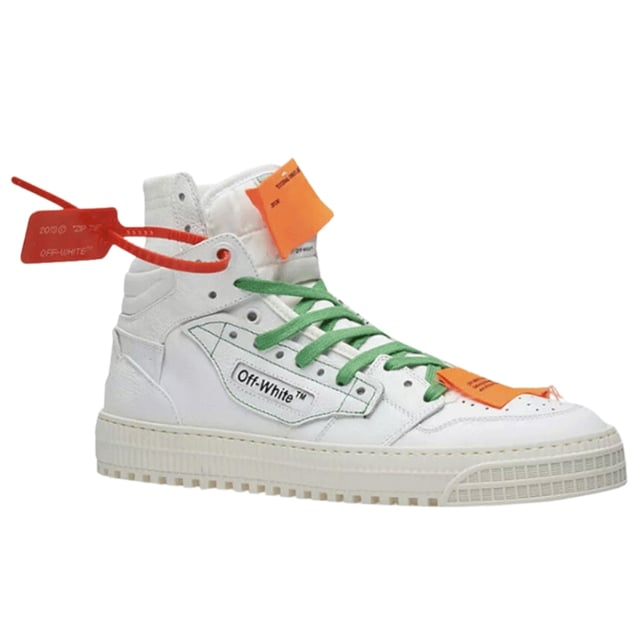 Off-White Off Court Zapatillas altas de piel blancas