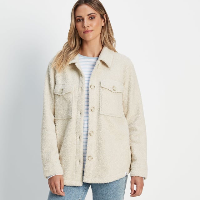 Maxine Womens Shacket White Sand