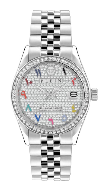 Philipp Plein Date Superlative Silber Damen Armbanduhr PWYAA0723