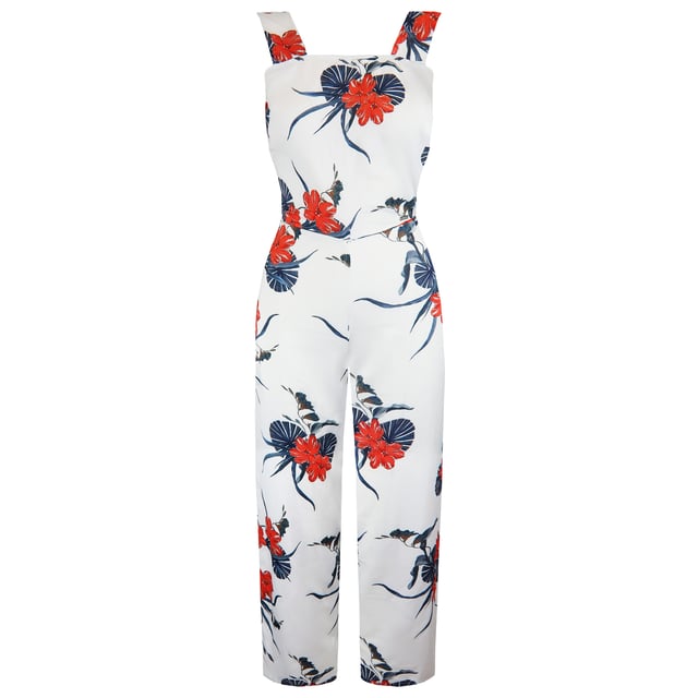 Armani Exchange Hibiscus Womens White Jumpsuit