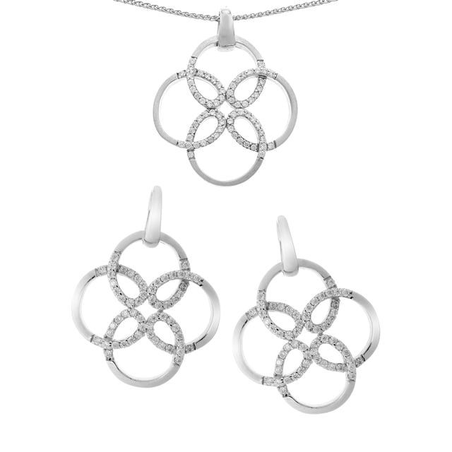 Orphelia Damen 925 Sterling Silber Set: KettenanhÃ¤nger + Ohrringe - Silber SET-6085