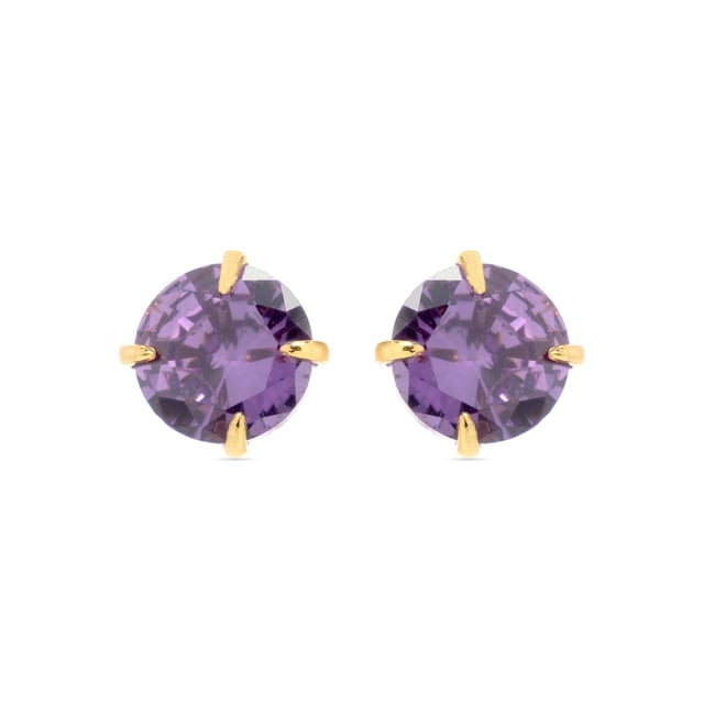 Luxenter Ohrringe, 925er Sterlingsilber und 18K vergoldete Amethyst-Zirkonia-Ohrringe