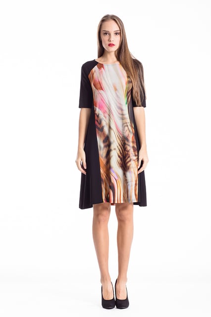 Animal Print A Line Kleid
