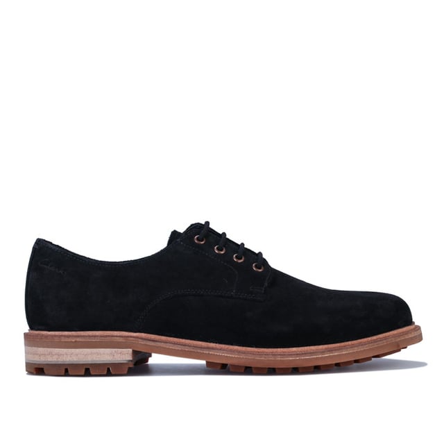 Clarks Foxwell Hall Black Suede Leather Lace Up Oxford Shoes  display picture 2