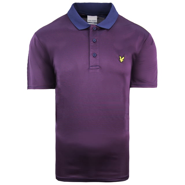 Lyle & Scott Golf Microstripe Herren Purple Polo -Hemd
