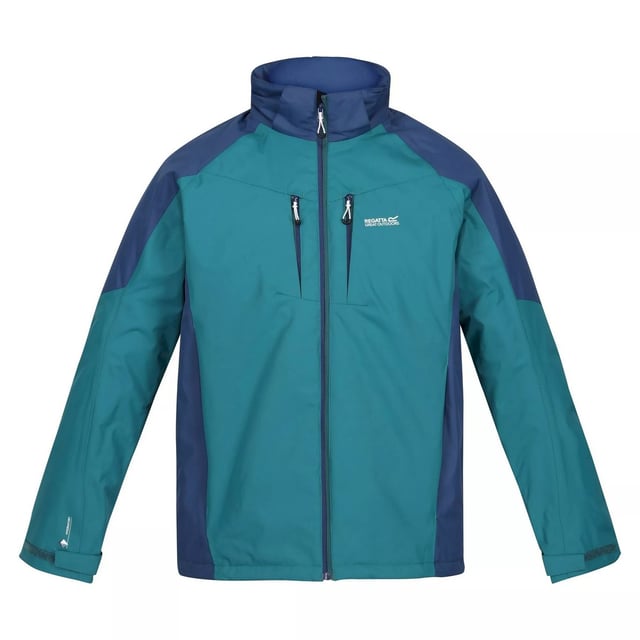 Regatta Herren Calderdale Wasserdichte Jacke (Pazifik GrÃ¼n/Admiral Blau)