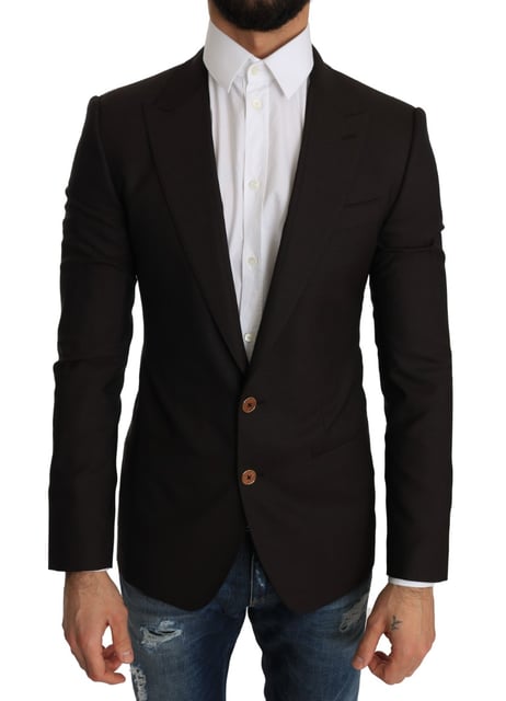 Dolce & Gabbana Hommes Veste SICILIA en laine marron Manteau Blazer