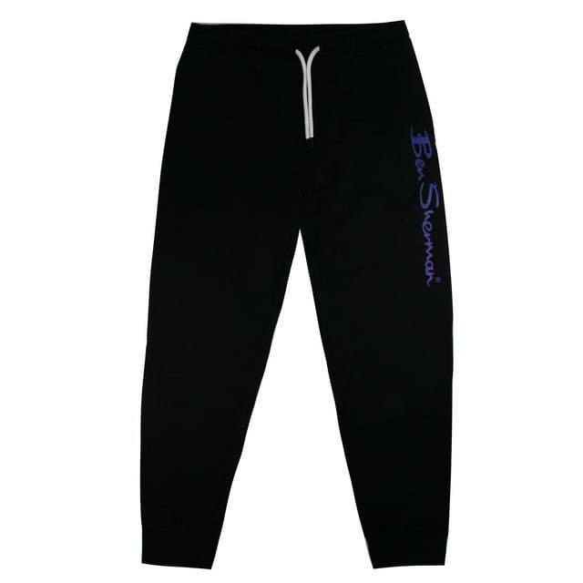 Ben Sherman logo para hombre pantalones de pista negra