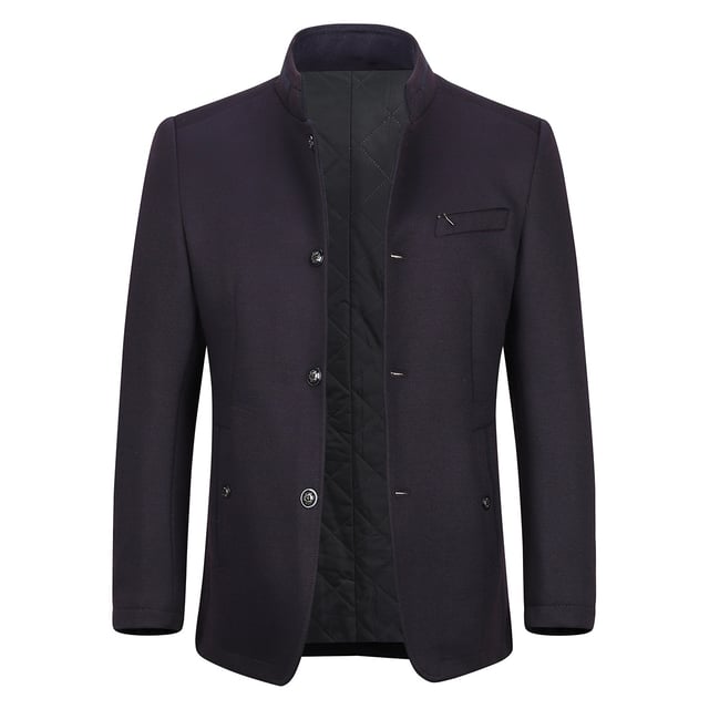 Herren Kurzmantel Slim Fit mit Stehkragen Business Casual