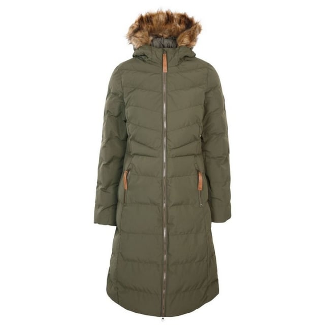 Trespass - Lange Daunenjacke AUDREY - Damen (Khakigrün)
