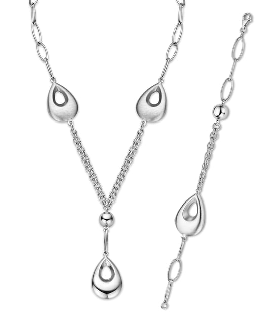 Orphelia Damen 925 Sterling Silber Set: Kette + Armband - Silber SET-028