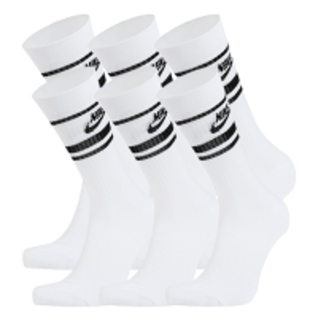 Nike DX5089 Unisex Dri-FIT Sportswear Everyday Essential Crew Socks (6  Pair) White