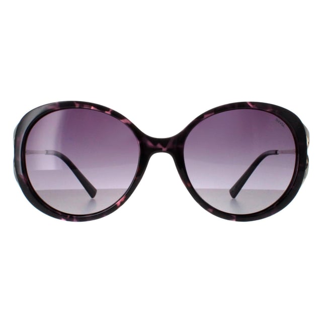 INVU Round Womens Dark Tortoise Purple Demi Gold Purple Polarized - Main Image