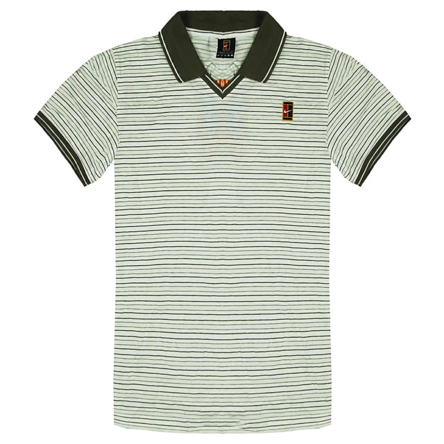 Nike Dri-Fit Striped Polo Shirt Short Sleeve Womens Tennis Sport