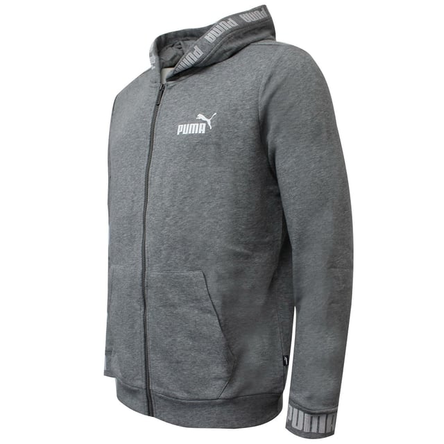 Puma Amplified Hooded Jacket Mens Grey Casual Track Top 844792 03