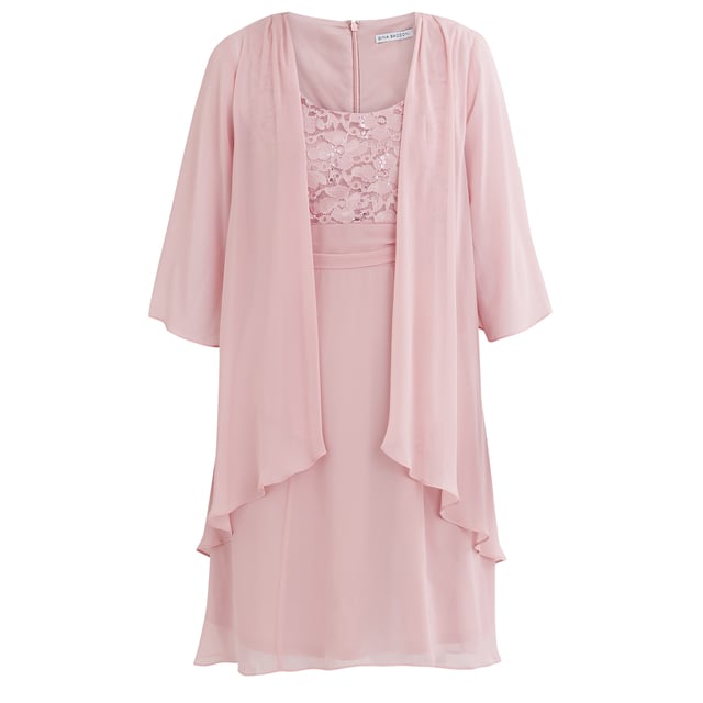 Aribelle Short Empire Waist Jacket Dress With Tie Waist Detail And Lace  Bodice.