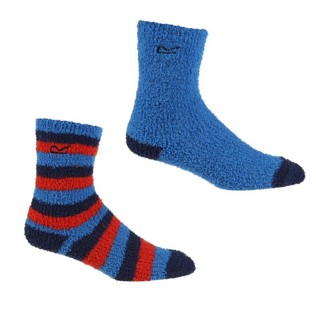 Regatta Childrens/Kids Cosy Boot Socks Set (2er-Pack) (Blau/Marine/Rot)