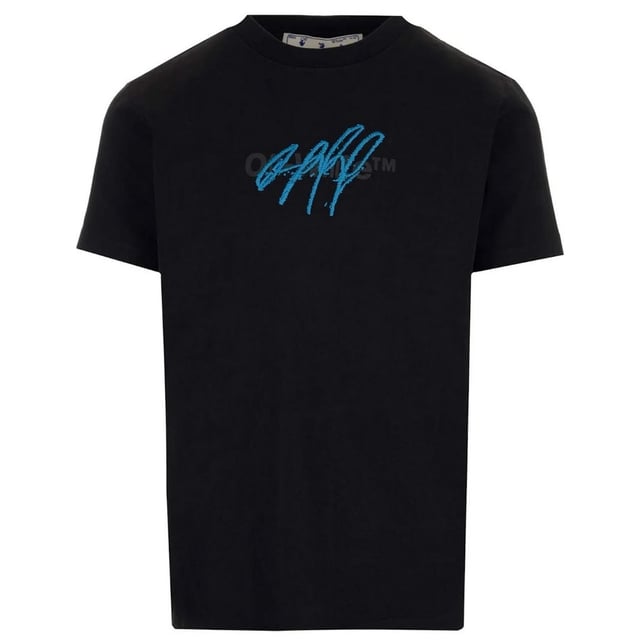 Off-White Bounce Cross Off Design Slim Fit Schwarzes T-Shirt