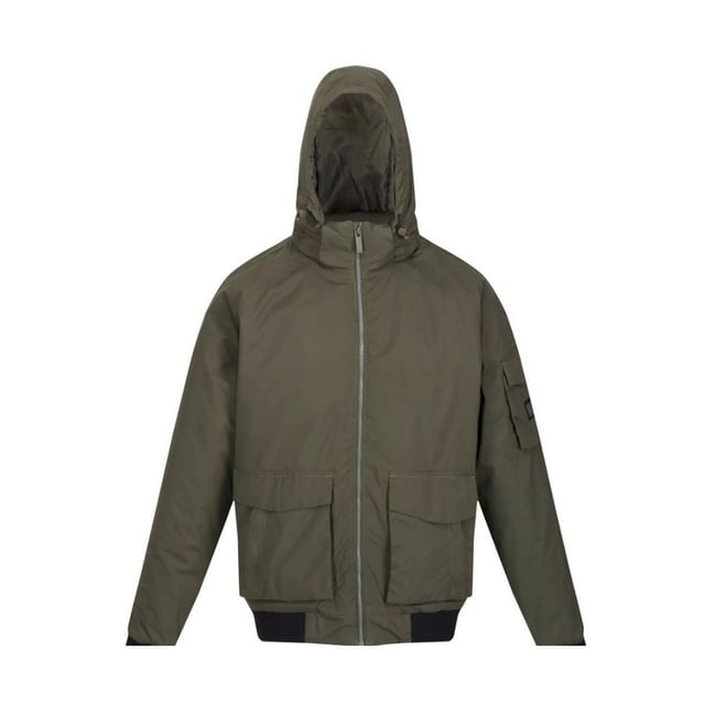 Regatta Mens Faizan Hooded Waterproof Jacket (Dunkles Khaki)