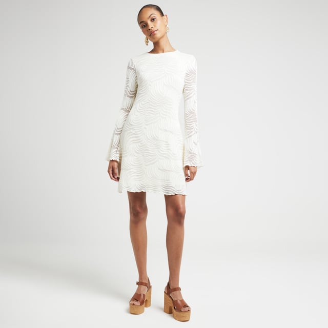 white christmas dresses Isla Crochet Mini Dress Ivory main image 1