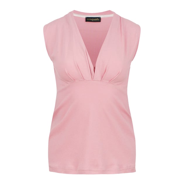 Rose Ã„rmelloses Jersey Faux Wrap Top Bio-Baumwolle