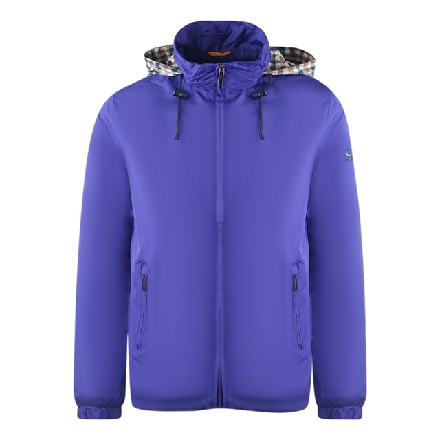 Aquascutum Plain Royal Blue Hide Hood Lightweight Jacket