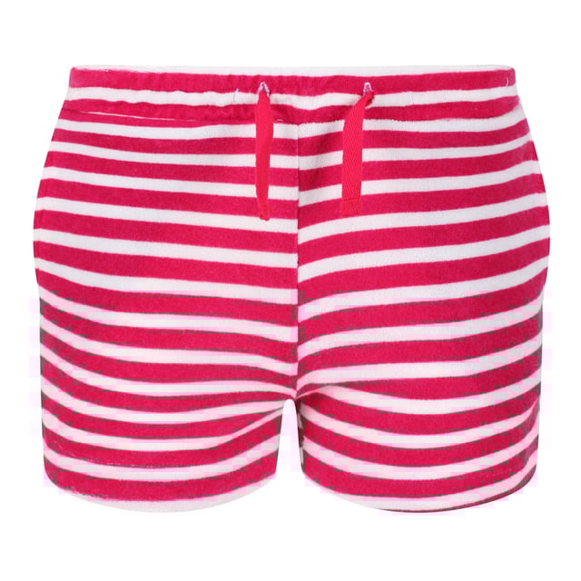 Regatta Childrens/Kids Dayana Towelling Stripe Casual Shorts (Pink Fusion/WeiÃŸ)