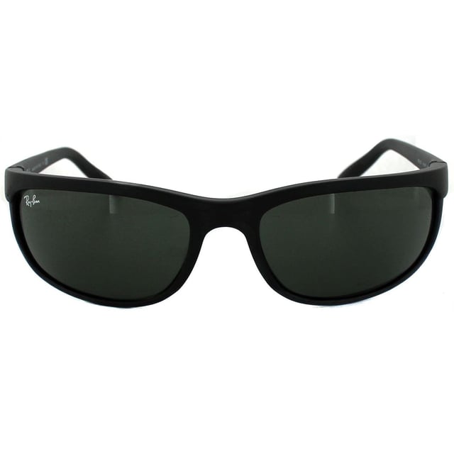 Ray-Ban Wrap Mens Black Matt Black Green Sunglasses